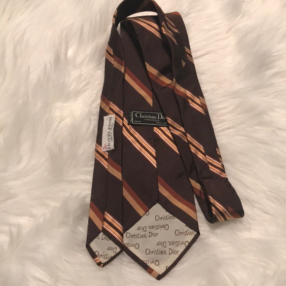 Vintage Christian Dior Silk Striped Tie - Picture 3 of 3